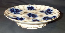 Flow Blue Compote, Please visit our website, www.castlehouseantiques.com