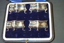 Set Of Four Silver Salt Servers, Please visit our website, www.castlehouseantiques.com