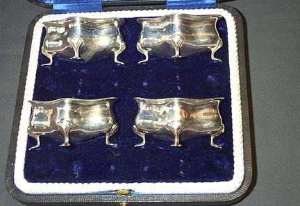 Set Of Four Silver Salt Servers, Please visit our website, www.castlehouseantiques.com