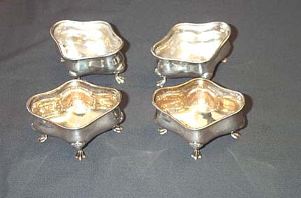 Set Of Four Silver Salt Servers, Please visit our website, www.castlehouseantiques.com