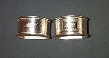 Husband And Wife Sterling Silver Napkin Rings, Please visit our website, www.castlehouseantiques.com