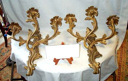 Pair Of Elegant Bronze Sconces