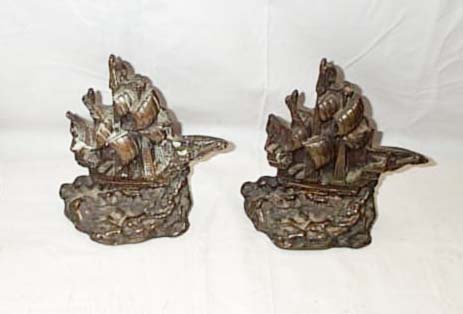 Pair Of Bronze Finish Book Ends