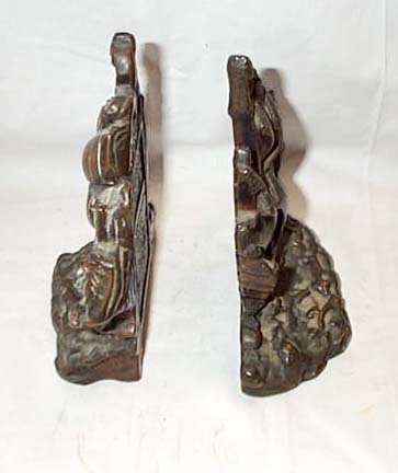 Pair Of Bronze Finish Book Ends