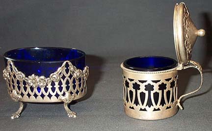 Set Of Victorian Sterling Mustard Pot And SaltCellar