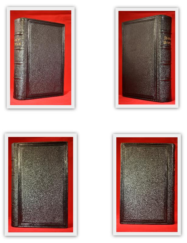 KJV HOLY BIBLE, c.1895, BLACK LEATHER, GILDED