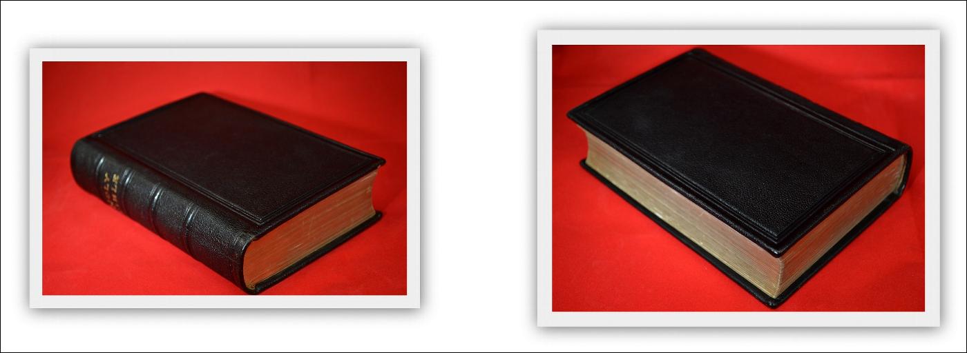 KJV HOLY BIBLE, c.1895, BLACK LEATHER, GILDED