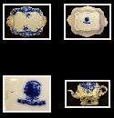 FINE ENGLISH PORCELAIN FLOW BLUE TEA POT, c1912, FINE CHINA, FLORAL