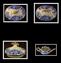 FINE ENGLISH PORCELAIN FLOW BLUE TEA POT, c1912, FINE CHINA, FLORAL