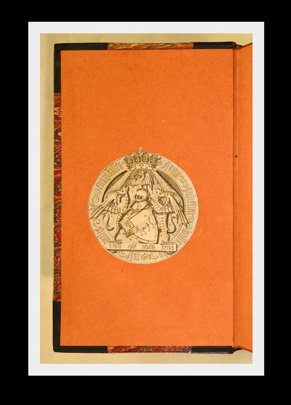 EMBLEMS OF SAINTS 1850 LEATHER NEAR FINE MARBLED PAPER