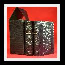 1852 BOXED SET, PRAYERS & LESSONS, LEATHER BOUND, FINE!!!