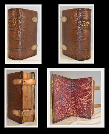 1871,CHURCH SERVICES, COMMON PRAYER, NEW TESTAMENT, LEATHER, FINE!