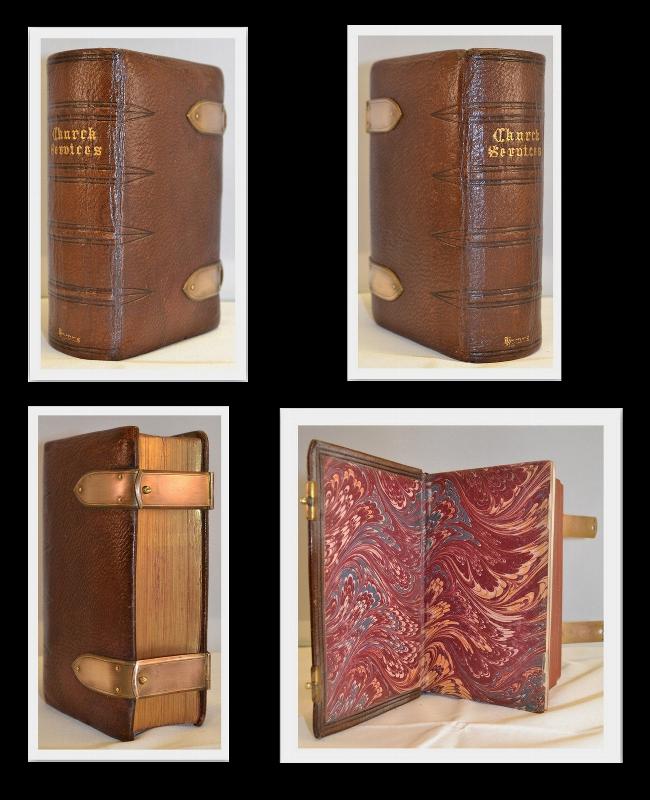 1871,CHURCH SERVICES, COMMON PRAYER, NEW TESTAMENT, LEATHER, FINE!