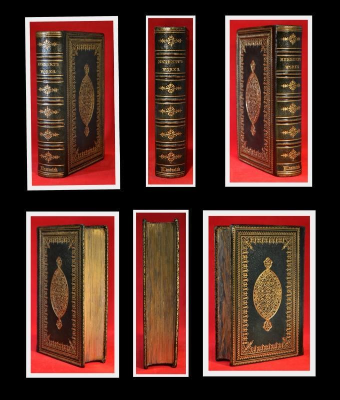 1862 ANGELS Split Double Fore Edge Paintings Herberts Works Gilded