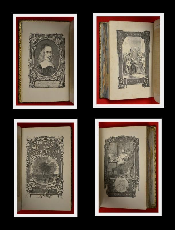 1862 ANGELS Split Double Fore Edge Paintings Herberts Works Gilded
