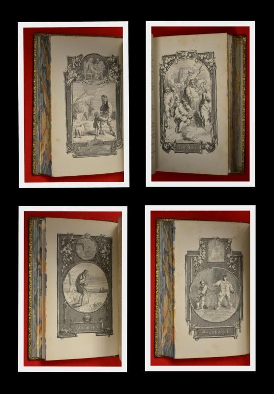 1862 ANGELS Split Double Fore Edge Paintings Herberts Works Gilded
