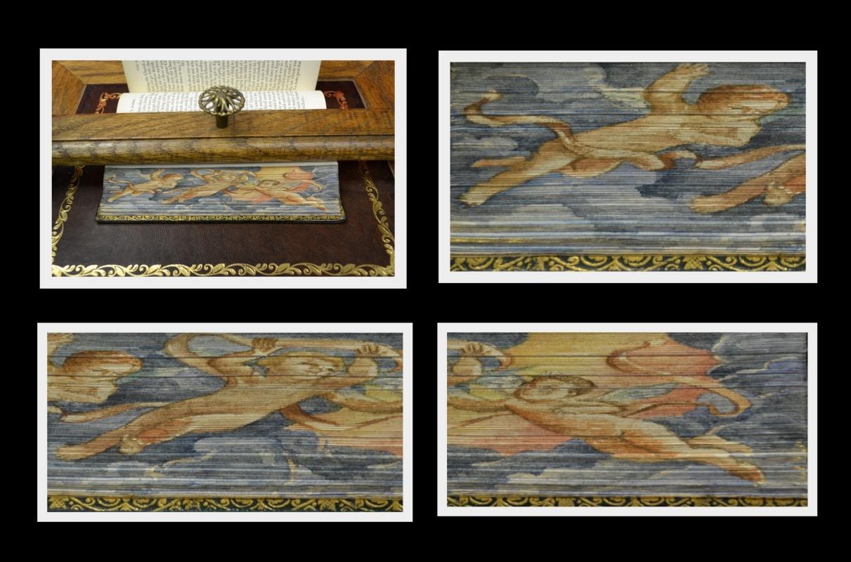 1862 ANGELS Split Double Fore Edge Paintings Herberts Works Gilded