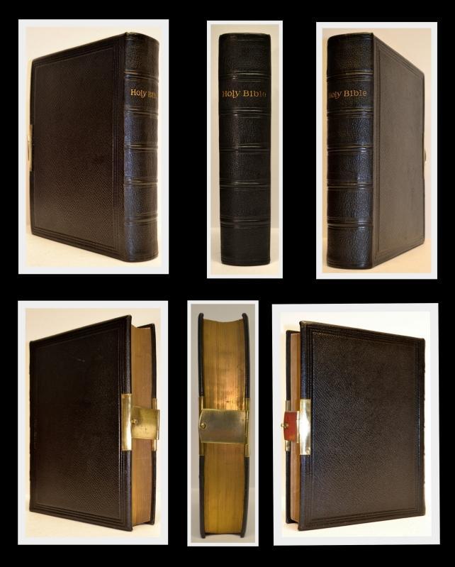 Large KJV Holy Bible With Clasp, Colored Maps, Fine Leather Binding