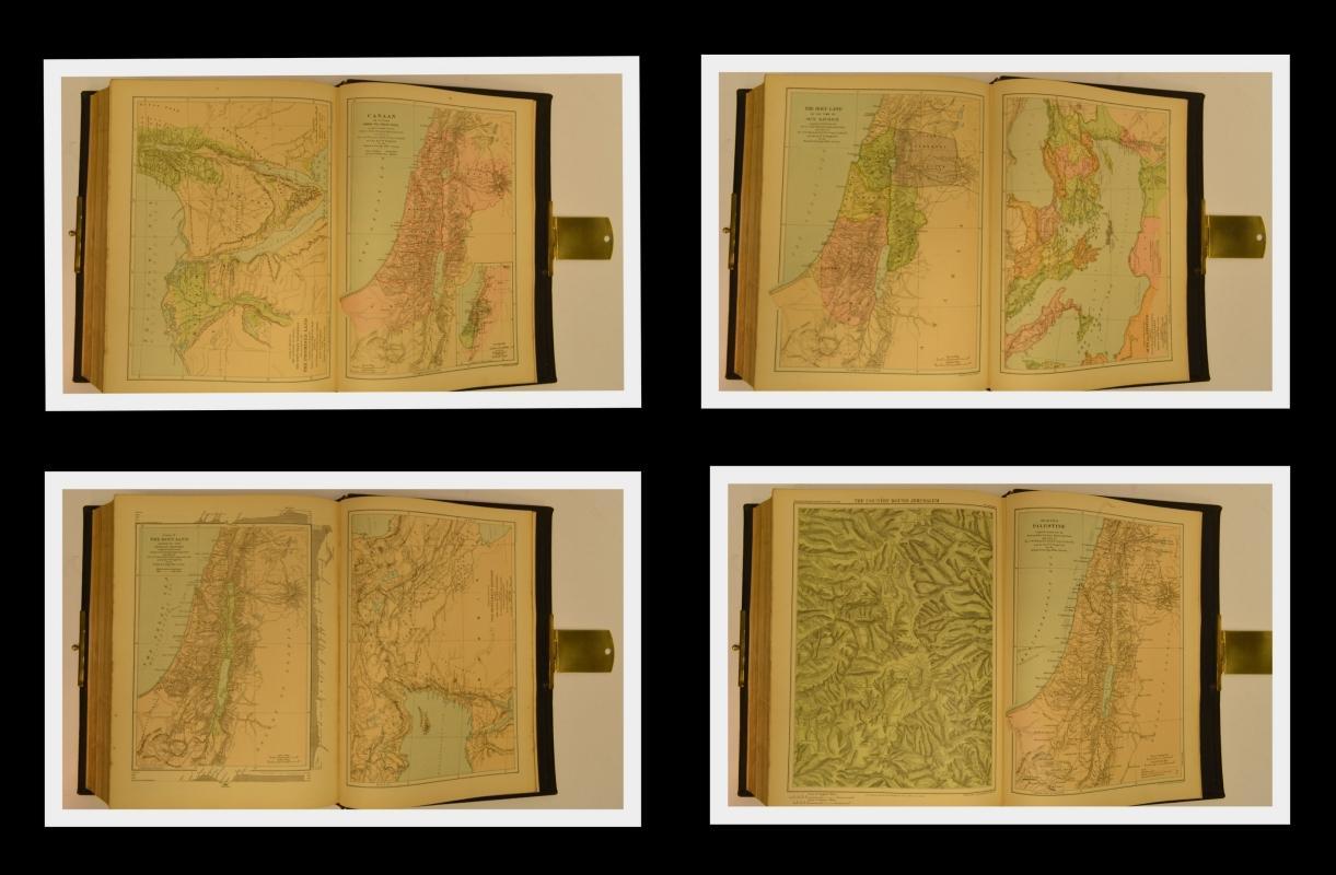 Large KJV Holy Bible With Clasp, Colored Maps, Fine Leather Binding
