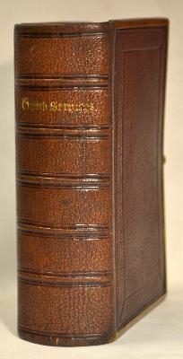 1860 Miniature Church Services, Prayer, New Testament, Leather, Brass Clasp & Banding