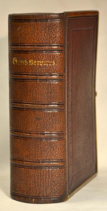 1860 Miniature Church Services, Prayer, New Testament, Leather, Brass Clasp & Banding