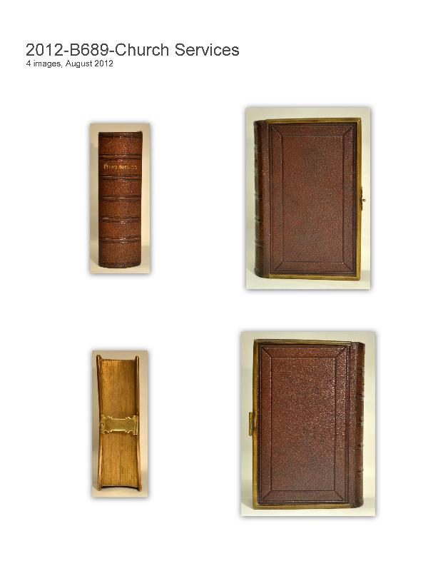 1860 Miniature Church Services, Prayer, New Testament, Leather, Brass Clasp & Banding