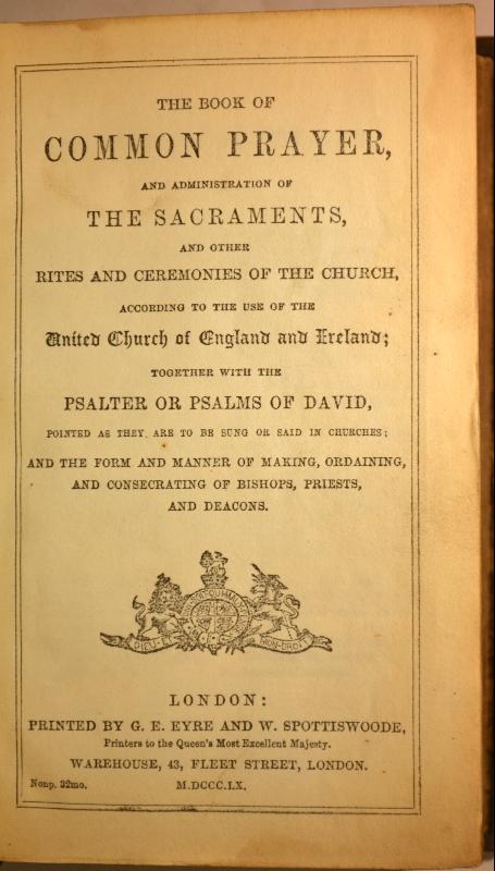 1860 Miniature Church Services, Prayer, New Testament, Leather, Brass Clasp & Banding
