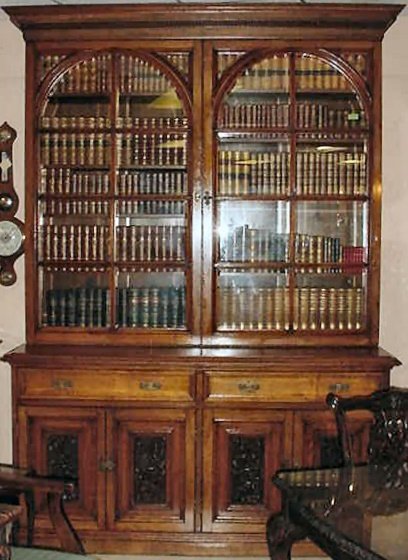 Monumental Victorian English Walnut Bookcase