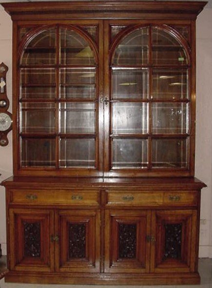 Monumental Victorian English Walnut Bookcase