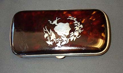 Initialed Tortoise Shell Cigar Case, Please visit our website, www.castlehouseantiques.com