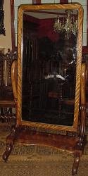 Victorian English Mahogany Cheval Mirror