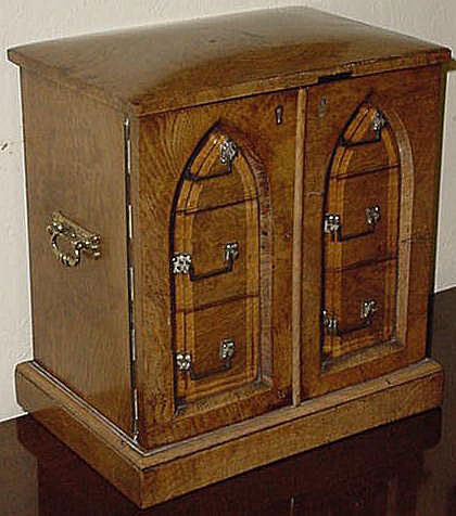 Antique English Pollard Oak Cigar Box, 1870