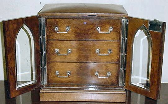Antique English Pollard Oak Cigar Box, 1870