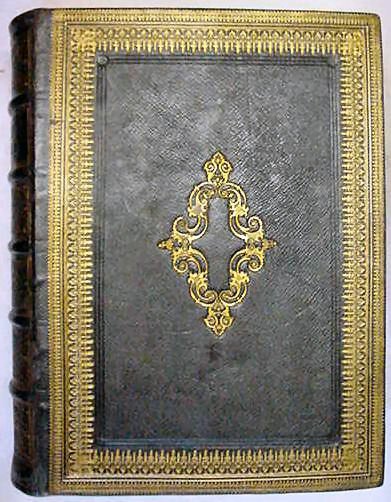 1854 Family Bible Gilded Black Leather, Large