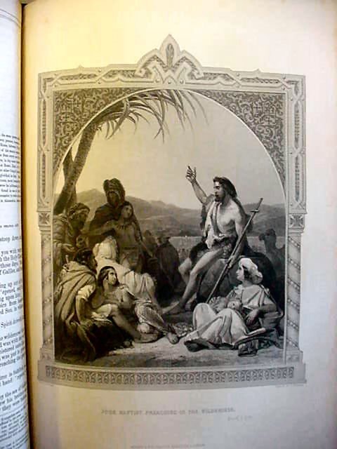 1854 Family Bible Gilded Black Leather, Large