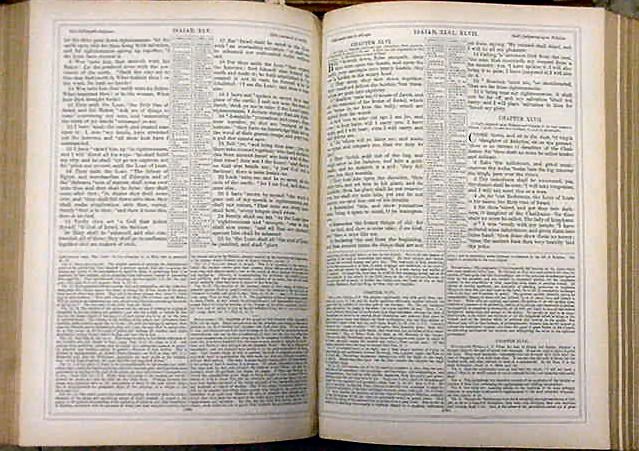 1854 Family Bible Gilded Black Leather, Large