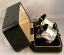 Boxed Set Pair Silver Napkin Rings 1909