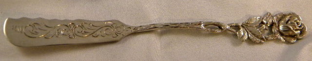 Sterling Silver Butter Knife & Sugar Spoon Boxed - Roses