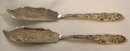 Heavily Engraved Victorian Silver Butter Knives, boxed 1897