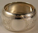 Boxed Pair Scottish Sterling Silver Napkin Rings, Edinburgh 1897