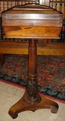 English Early Victorian Rosewood Tea Poise On Carved Pedestal Base