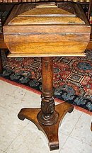 English Early Victorian Rosewood Tea Poise On Carved Pedestal Base