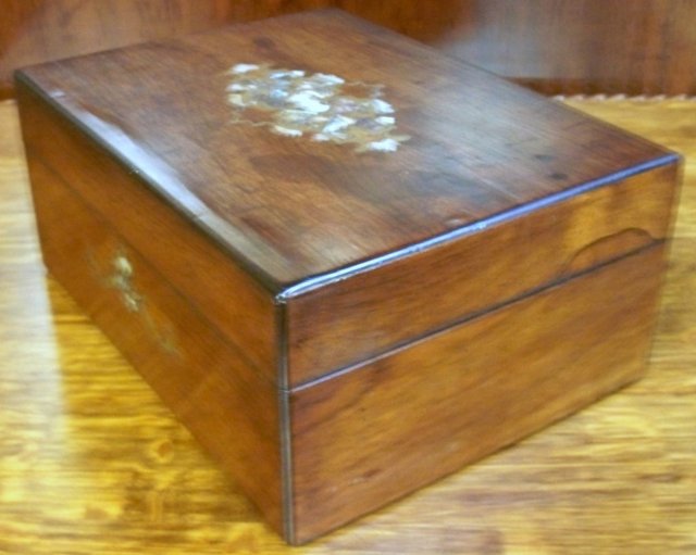 Inlaid Rosewood Victorian Traveling Box, 1860