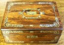 Rosewood Victorian Vanity Box, Exquisite Inlays of Abalone & MOP