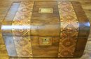 English 19th Century Burl Walnut Tunbridge Ware Inlaid Box, 1860