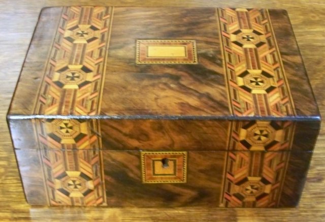 English 19th Century Tunbridge Ware Inlays of Crusaders Cross, 1870