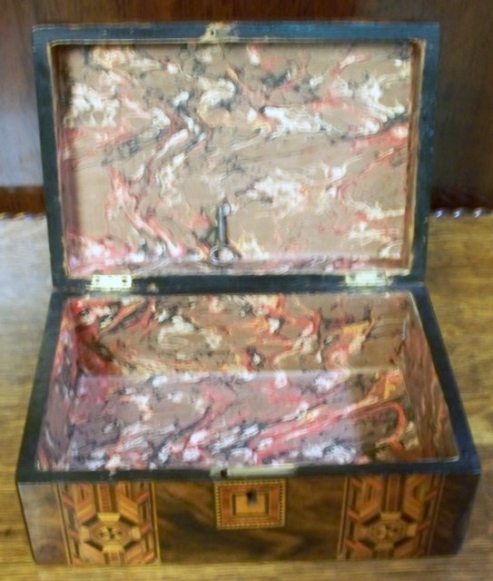 English 19th Century Tunbridge Ware Inlays of Crusaders Cross, 1870
