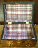 Antique Mahogany Box With Tunbridge Ware Banding Of Crusaders Crosses, 1870
