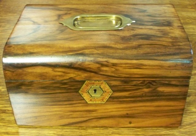 Victorian Rosewood Jewelry Box With Lift Out Fitted Tray, 1870