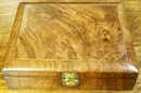English Antique Figural Walnut Inlaid Box, c1880